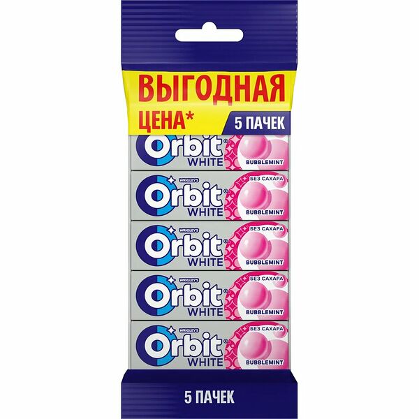 Жевательная резинка Orbit Bubblemint, 5 шт.