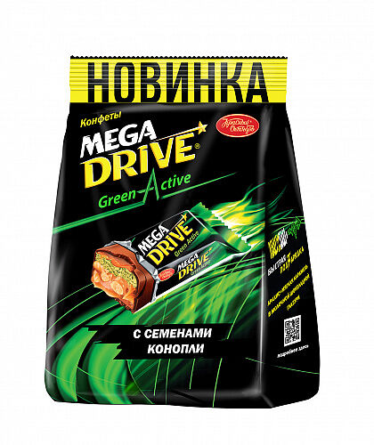 Конфеты КРАСНЫЙ ОКТЯБРЬ Mega Drive Green Active c семенами конопли
