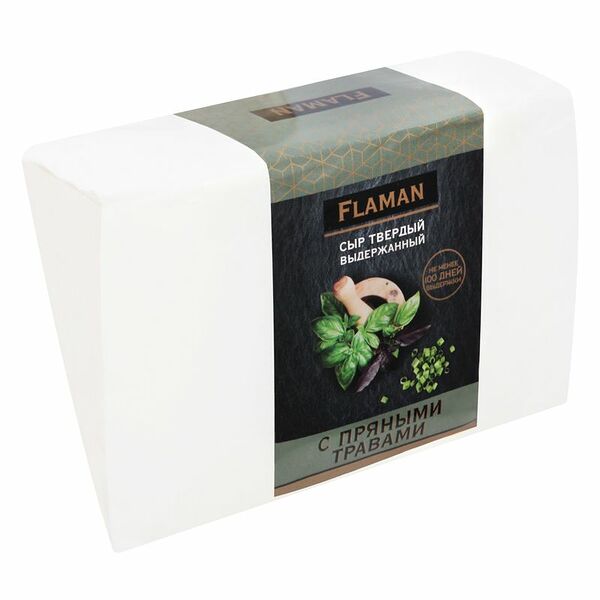 Сыр твердый Flaman, выдержанный с пряными травами, 40%, 200г
