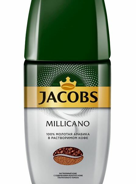 Кофе Jacobs Millicano натуральный растворимый с добавлением молотого, 160г