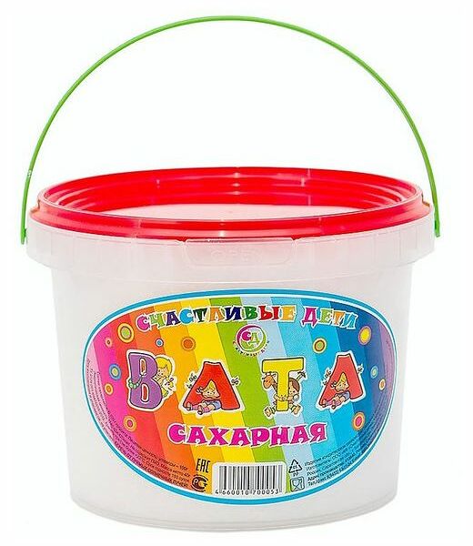 Сахарная вата АШАН Красная птица в ведерке