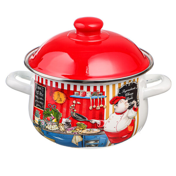 кастрюля эмалированная Vetta Повар, 24см, 5,0л, индукция