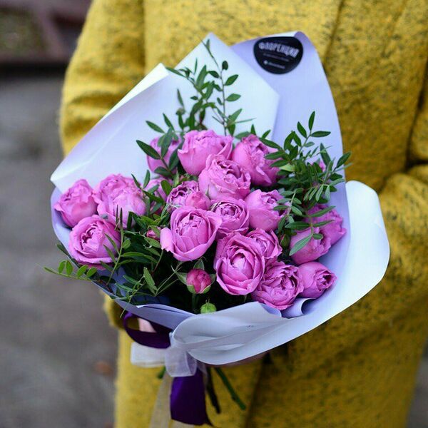 Букет из пионовидных роз Мисти Баблз