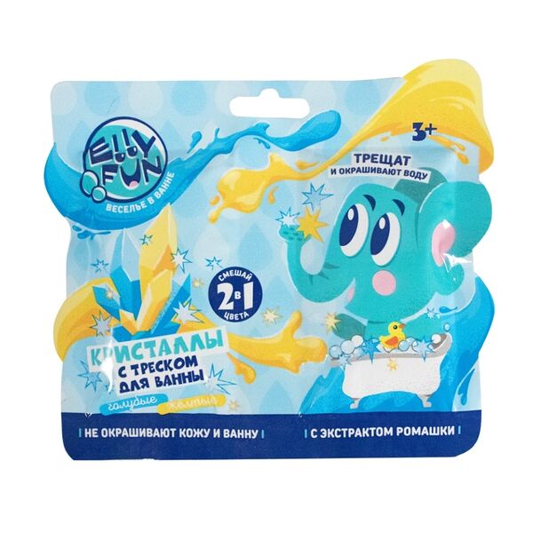 Кристаллы для ванны Elly Fun с треском цвет голубой и желтый, Китай