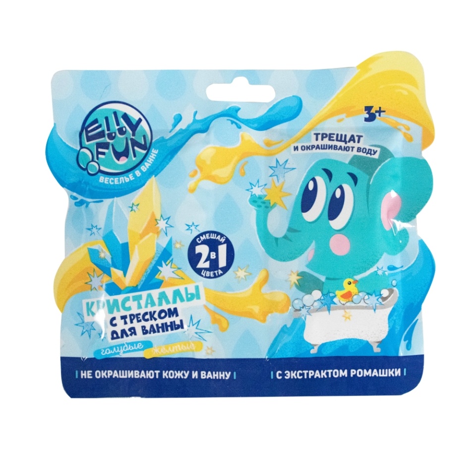 

Кристаллы для ванны Elly Fun с треском цвет голубой и желтый, Китай