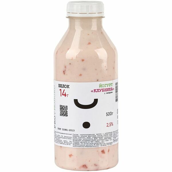 Йогурт с ароматом Клубники 2.5%, 500мл