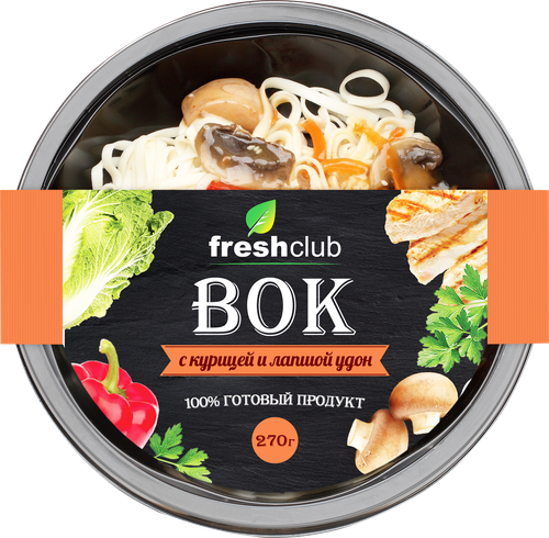 

Вок FreshClub курица в соусе терияки с лапшой удон 270 г