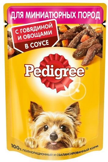 Корм для собак Pedigree с говядиной и овощами, в соусе