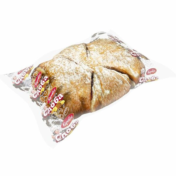 Слойка Каравай с брусникой и яблоком