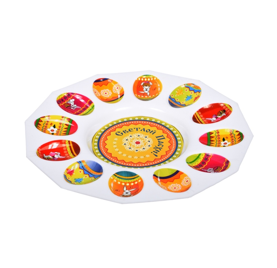 

Блюдо «Пасхальное» пластиковое для кулича и 12 яиц, Marmiton, 25 см, Китай