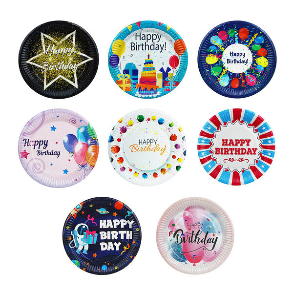 Набор тарелок 10шт бумажные с ламинацией, 18см, 