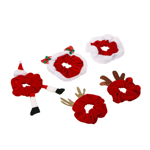 Сноу бум резинка для волос новогодняя, полиэстер, 10см, ассортимент