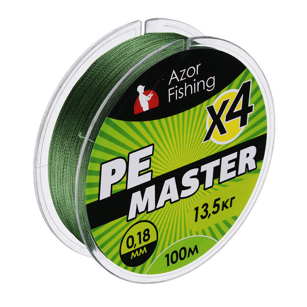 Леска плетеная AZOR FISHING PE Мастер, 0.18мм, 13.5 кг, зеленая
