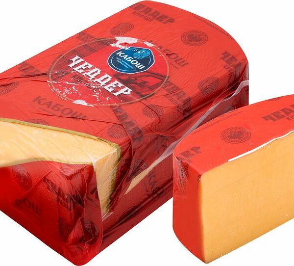 Сыр полутвёрдый Кабош Чеддер красный 49%