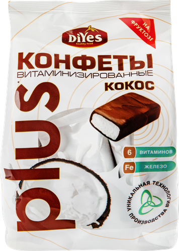

Конфеты витаминизированные DiYes Plus Кокос на фруктозе 200 г