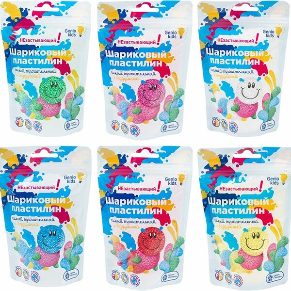 Пластилин Genio Кids шариковый незастывающий в ассортименте 1шт