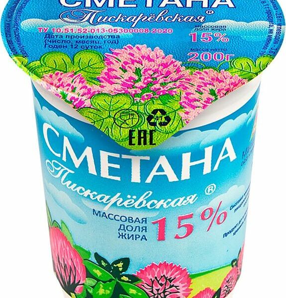 Сметана Пискаревский Мз 15% БЗМЖ