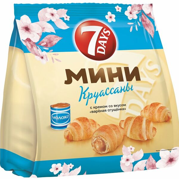 Мини-круассаны 7 Days с кремом Вареная сгущенка 265г