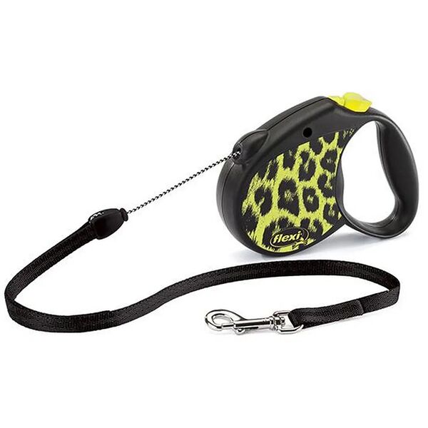 Поводок-рулетка Safari трос S 5m 12 kg yellow Leopard