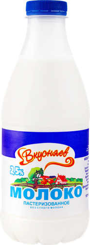 

Молоко Вкусняев пастеризованное 2.5%, 930 мл