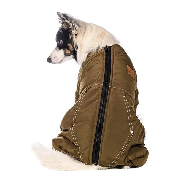Комбинезон на молнии для собак XS хаки (унисекс)