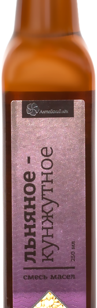 Масло растительное Алтайский лён смесь льняного и кунжутного нерафинированное