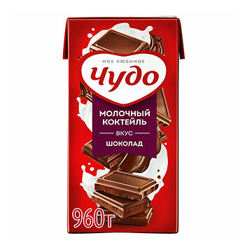 Коктейль молочный Чудо, со вкусом шоколад, 2%, 960г