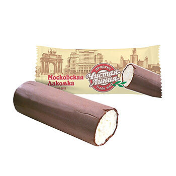 Мороженое пломбир Чистая Линия Московская лакомка Ванильная во взбитой шоколадной глазури 80г