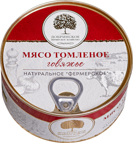 

Мясо Добринское фермерское хозяйство Фермерское томленое говяжье 325 г