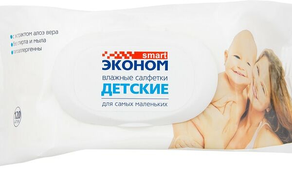 Салфетки влажные smart Эконом детские 120шт