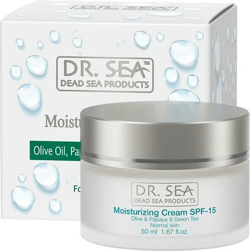 Крем для лица Dr. Sea увлажняющий с зеленым чаем Spf 15, 50 мл