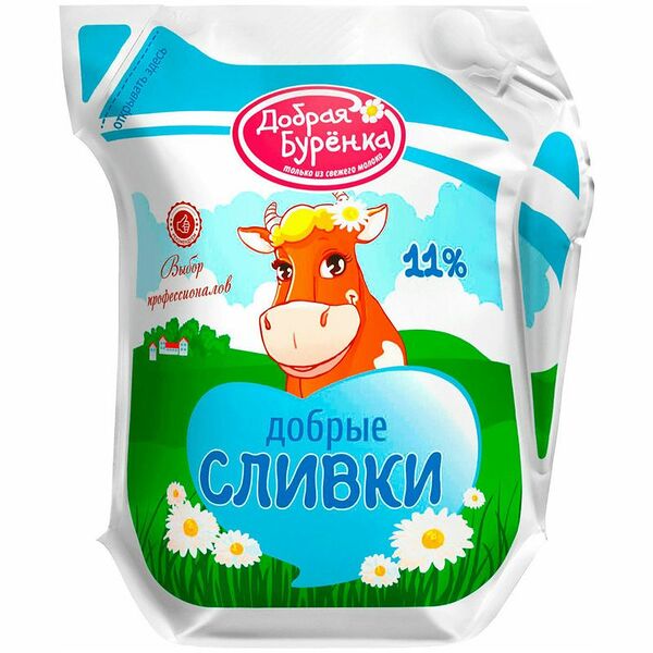 Сливки Добрая Буренка ультрапастеризованные 11%, 400 г