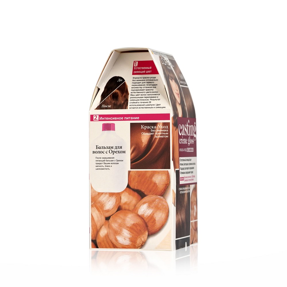 

L'Oreal Paris Стойкая краска-уход для волос "Casting Creme Gloss" без аммиака, оттенок 600, Темно-русый 180 мл