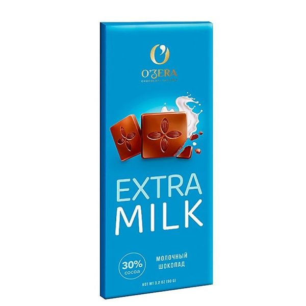 Шоколад O'Zera молочный extra milk 90 гр