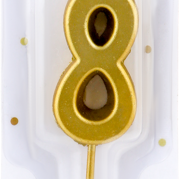 Свеча Цифра 8, цвет металлик Арт. СЦМ8