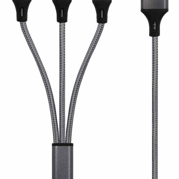 Кабель для зарядки Gal CU-1227 3 в 1 USB A - 8pin/Type C/microUSB 2.1А, 1.2 м