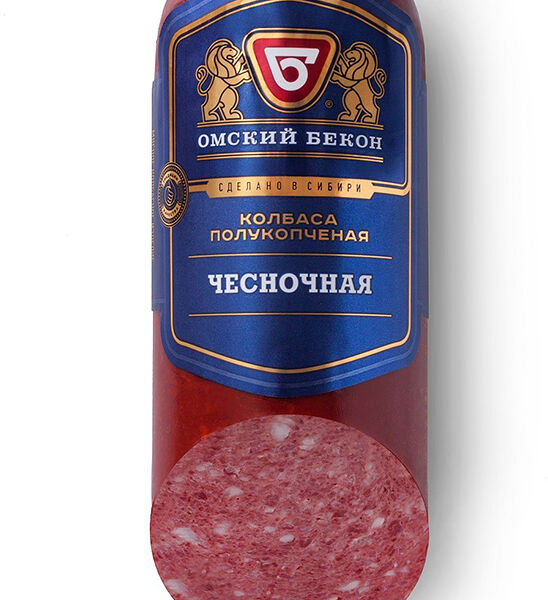 Колбаса Омский бекон Чесночная полукопченая