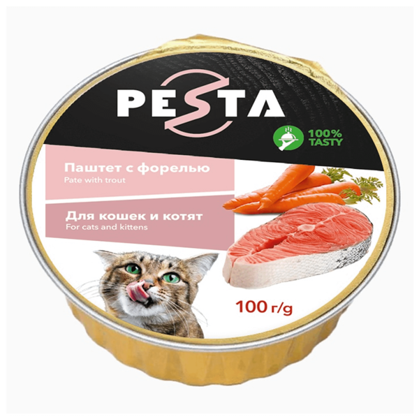 Pesta ламистер для кошек и котят паштет с форелью 100 г.