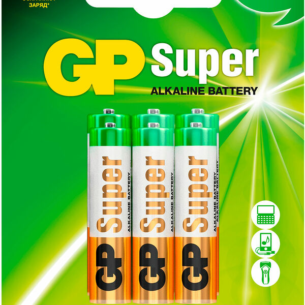 Батарейки Gp Super ААА 6 шт.