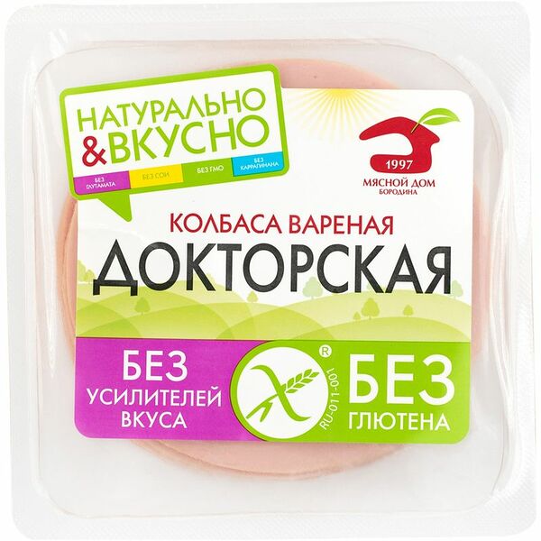 Колбаса Мясной Дом Бородина Докторская вареная категории А, 190г