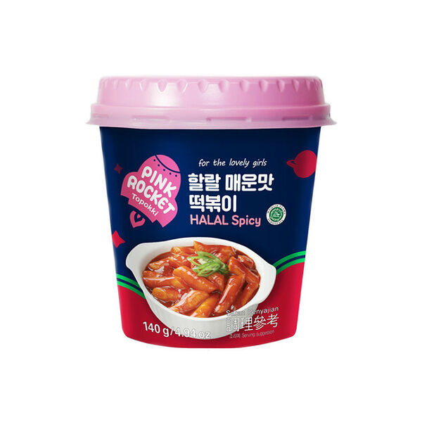 Рисовые палочки Токпокки Pink Rocket с острым соусом, 140 г