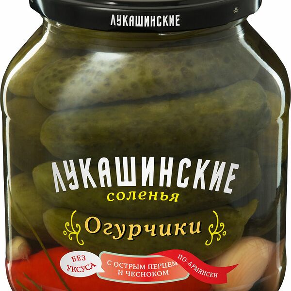 Огурцы Лукашинские соленые по-армянски с острым перцем и чесноком