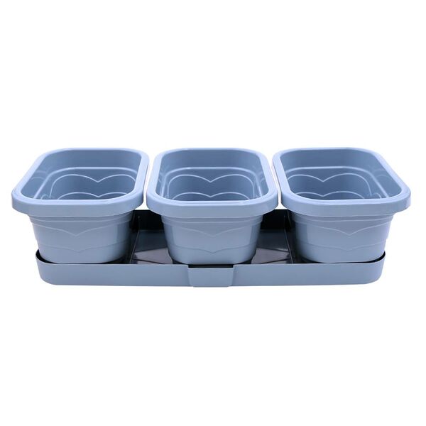 Набор горшков для цветов Валенсия, 3 шт, 1.1 л, ментол