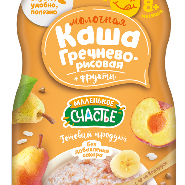Молочная каша гречнево-рисовая + фрукты 111гр ДП Маленькое счастье