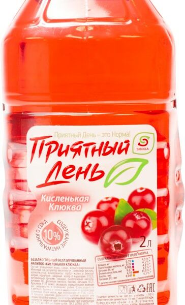 Напиток Приятный день кисленькая клюква 2л