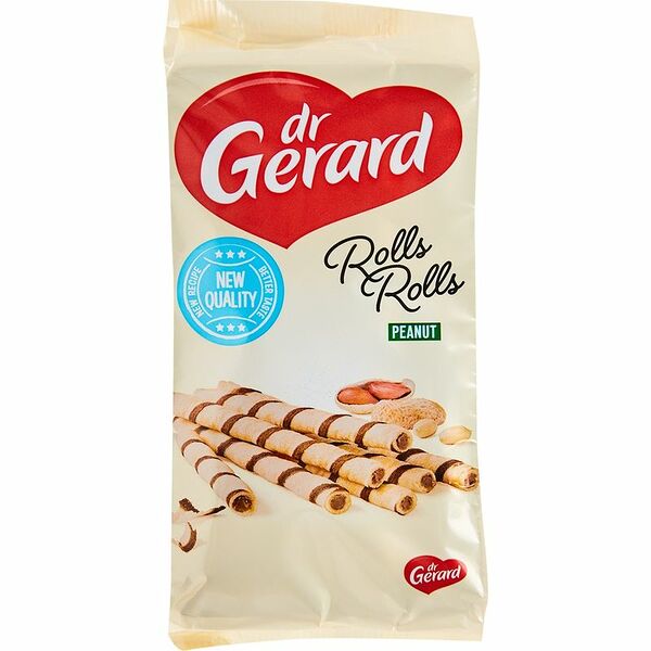Трубочки Dr. Gerard Rolls Rolls вафельные с ореховым кремом, 112г