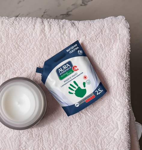 

Мыло Aura Antibacterial жидкое Антибактериальный эффект алоэ 2.5 л