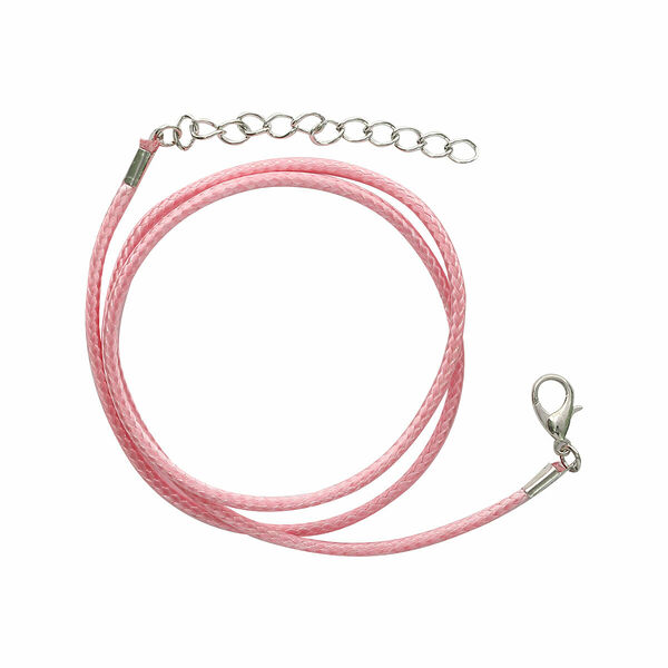 4AR343 Шнур вощеный с замком, 2мм, 43см.(42 светло-розовый)