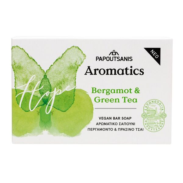 Мыло кусковое Aromatics Hope бергамот и зелёный чай 100г, Греция