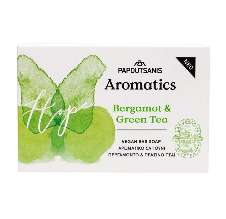 

Мыло кусковое Aromatics Hope бергамот и зелёный чай 100г, Греция